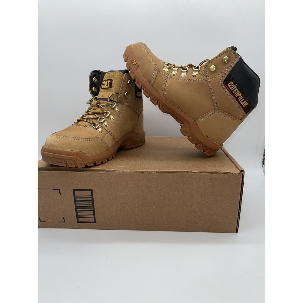 Cat Footwear Men's Outline Soft Toe Work Boot Honey Size 10 Wide CAT-P74086
